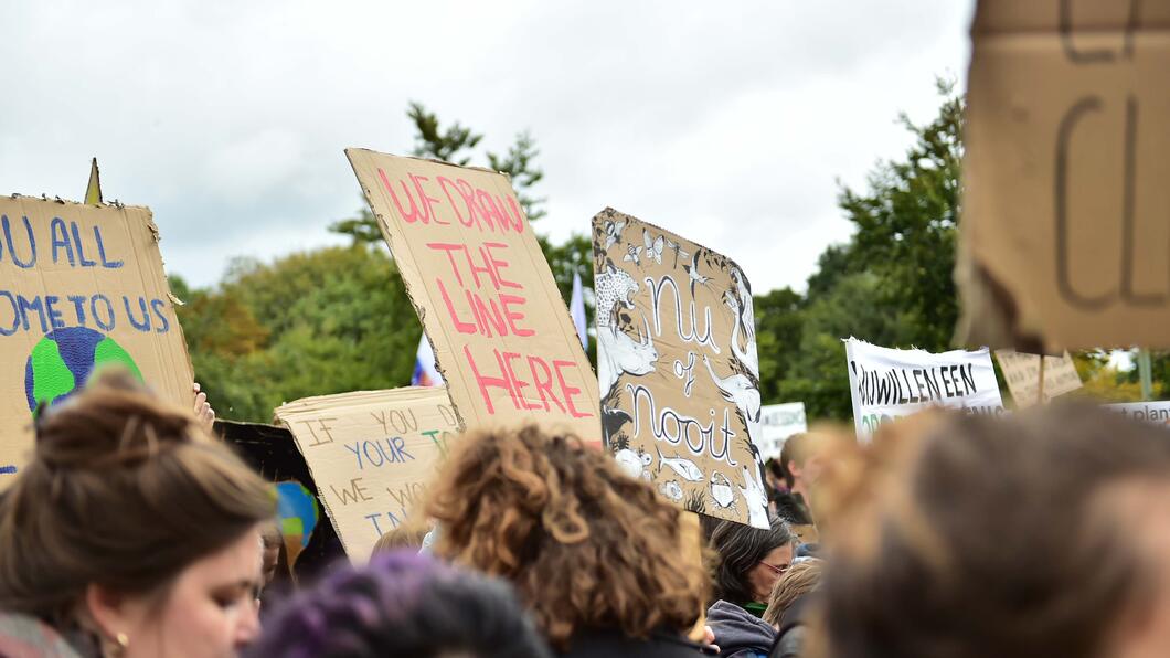 Klimaatprotest bord